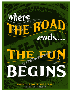 Where the road ends...the fun begins. Reflector Stickers for Jeeps, SUV's, Motorcycles & Cars