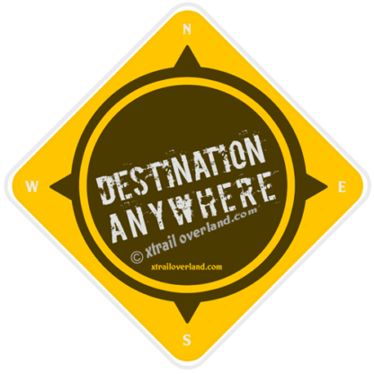 Destination Anywhere (Tour anywhere...North, South, East, North-East or West) Reflector Touring Stickers for Motorcycles, Jeeps, SUV's & Cars